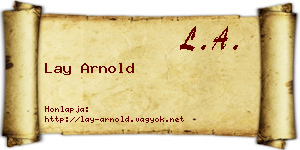 Lay Arnold névjegykártya